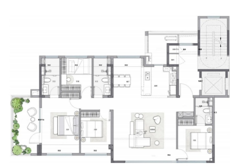 上城十号院140㎡户型图