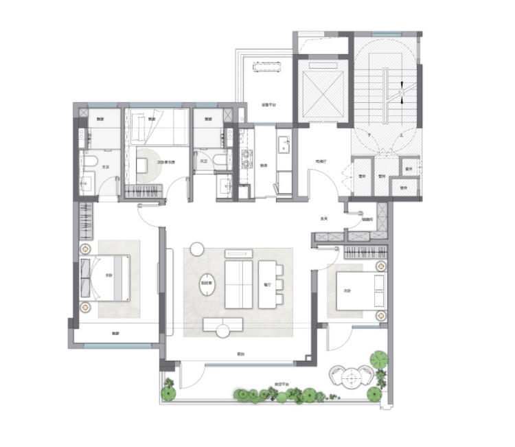 上城十号院120㎡户型图