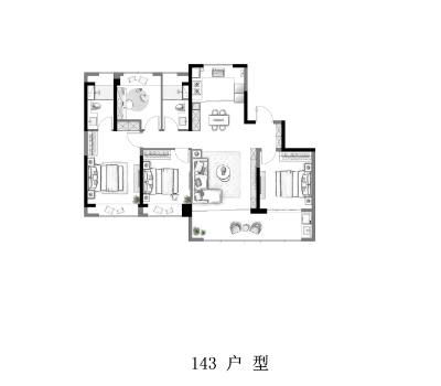  4室2厅0卫 143㎡户型图