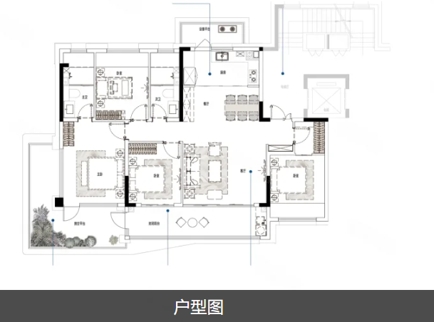  4室2厅2卫 139㎡户型图