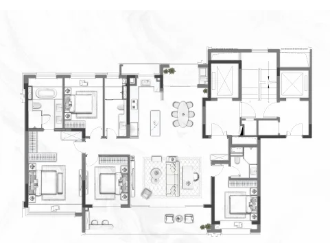  4室2厅3卫 175㎡户型图
