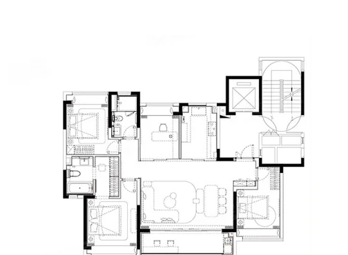  4室2厅2卫 143㎡户型图
