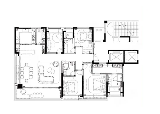  4室2厅3卫 220㎡户型图