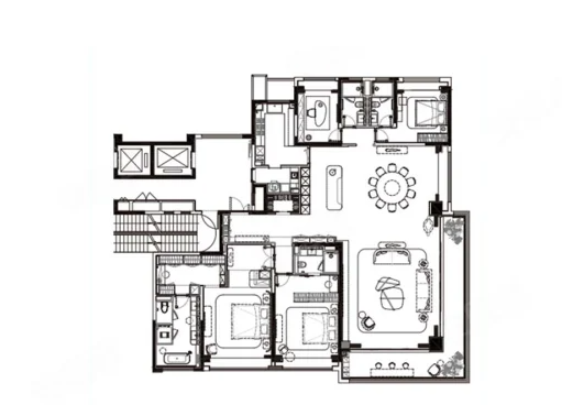  4室2厅4卫 340㎡户型图