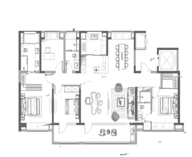 4室2厅3卫 196㎡户型图