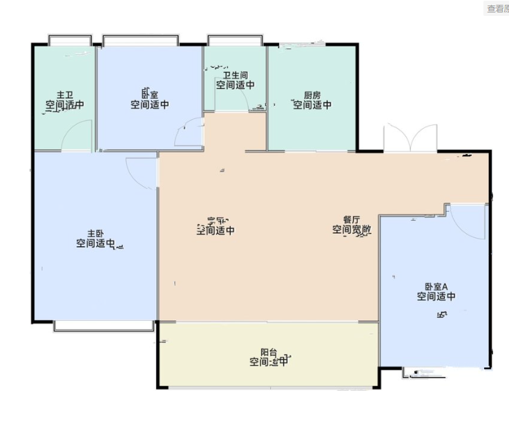  3室1厅2卫 125㎡户型图