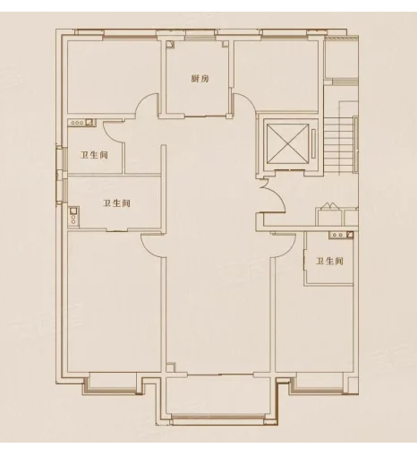  4室2厅3卫 145㎡户型图