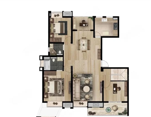  5室2厅3卫 168㎡户型图