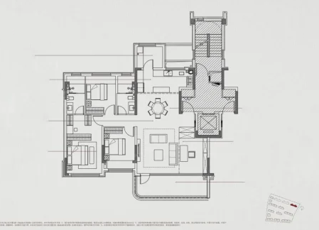  3室2厅2卫 132㎡户型图
