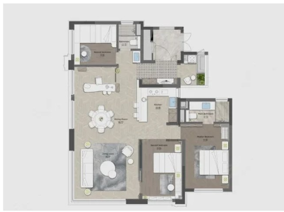  4室2厅0卫 143㎡户型图
