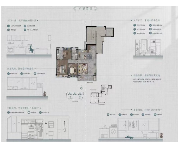  3室2厅2卫 113㎡户型图