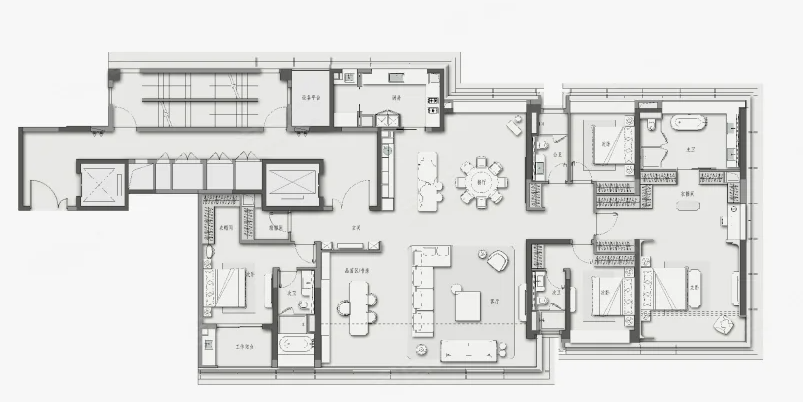  4室2厅4卫 320㎡户型图