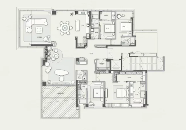  4室2厅4卫 400㎡户型图