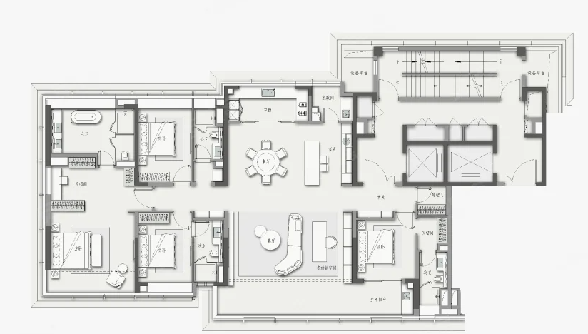  4室2厅4卫 270㎡户型图