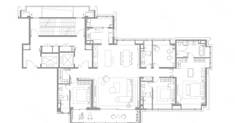  4室2厅4卫 269㎡户型图