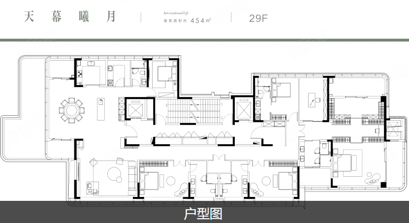  6室2厅5卫 454㎡户型图