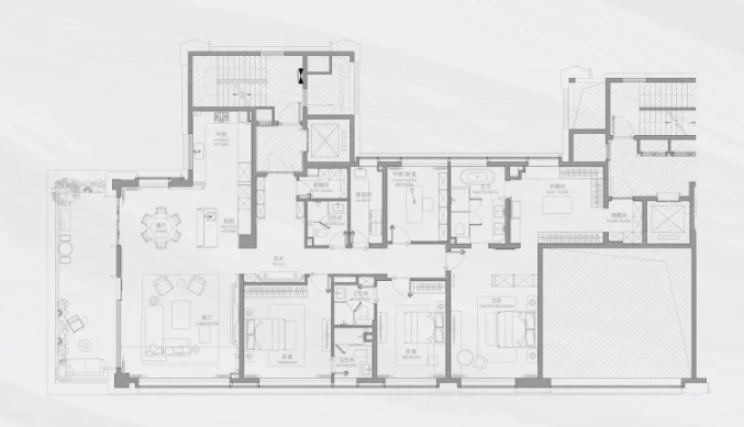  4室2厅4卫 305㎡户型图