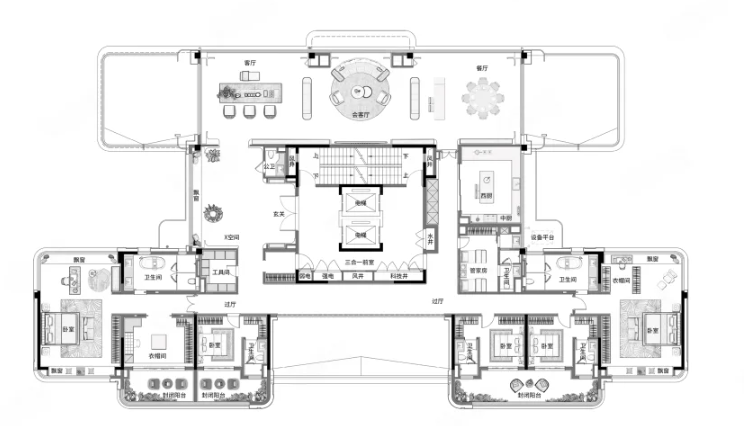  6室4厅7卫 628㎡户型图