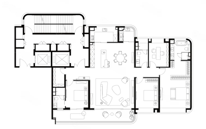  4室2厅3卫 248㎡户型图