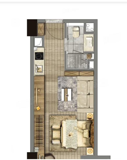  1室1厅1卫 45㎡户型图