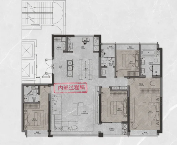  4室2厅3卫 200㎡户型图
