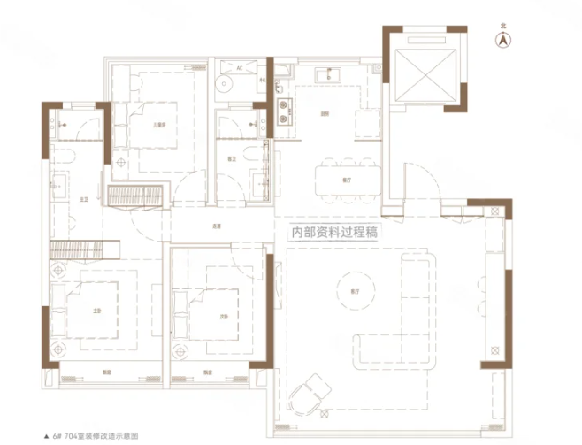  3室2厅2卫 143㎡户型图