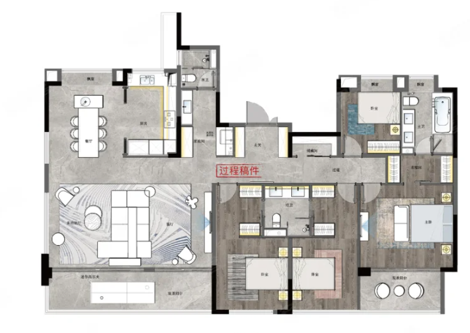  4室3厅3卫 248㎡户型图