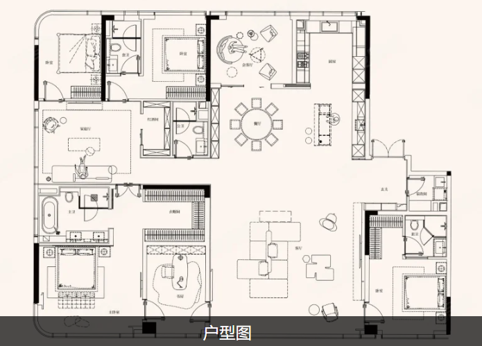  5室3厅4卫 312㎡户型图