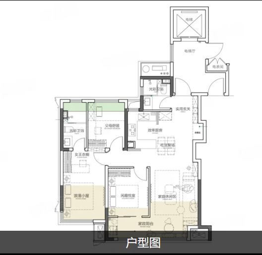  3室2厅2卫 92㎡户型图