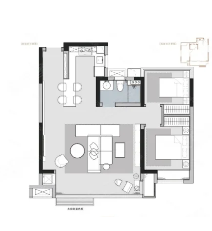  3室2厅1卫 88㎡户型图