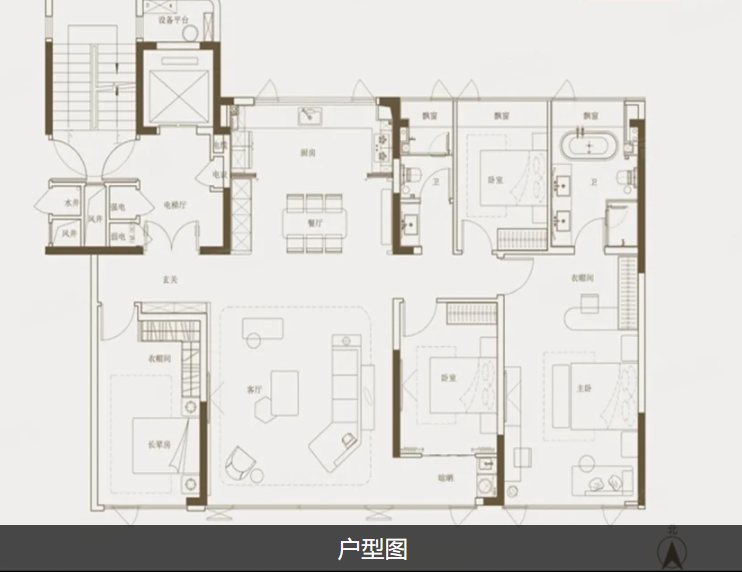  4室2厅2卫 170㎡户型图