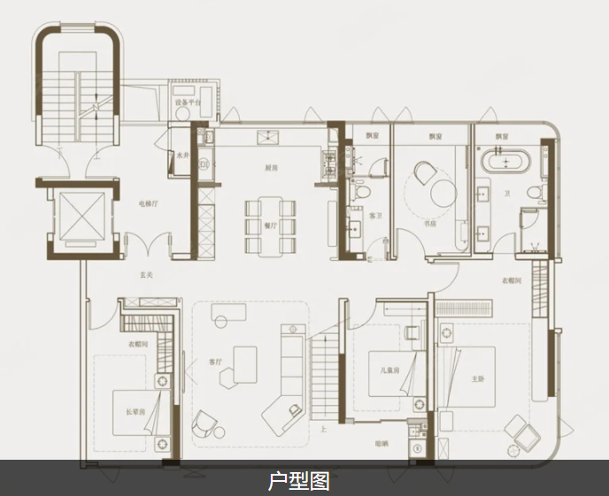  4室2厅3卫 228㎡户型图