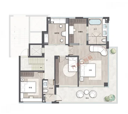  5室2厅3卫 206㎡户型图