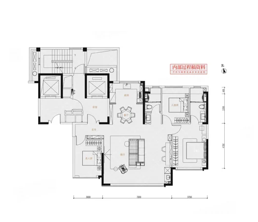  3室2厅2卫 132㎡户型图