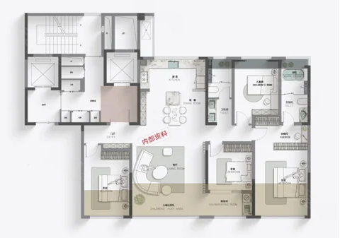  4室2厅2卫 162㎡户型图