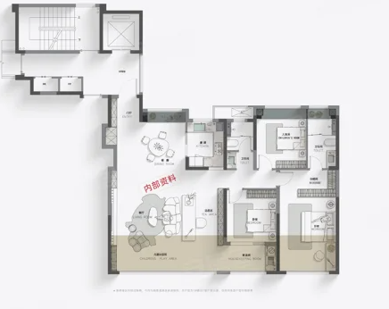  3室2厅2卫 143㎡户型图