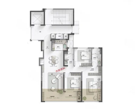  3室2厅2卫 116㎡户型图