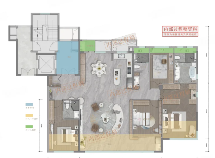  4室2厅3卫 198㎡户型图
