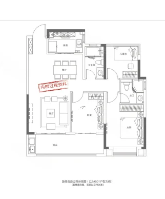  3室2厅2卫 115㎡户型图