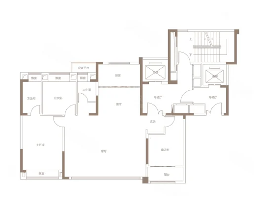  3室2厅2卫 143㎡户型图