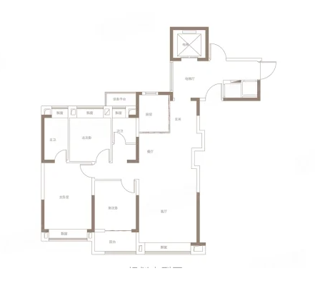  3室2厅2卫 120㎡户型图
