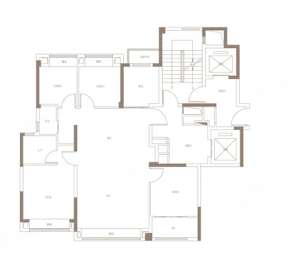  4室2厅2卫 128㎡户型图