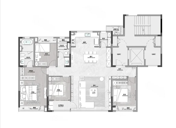  4室2厅2卫 164㎡户型图