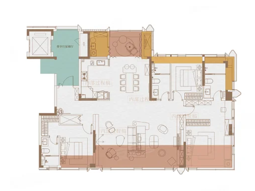  3室2厅3卫 170㎡户型图
