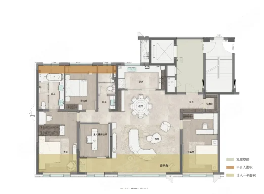  4室2厅2卫 166㎡户型图