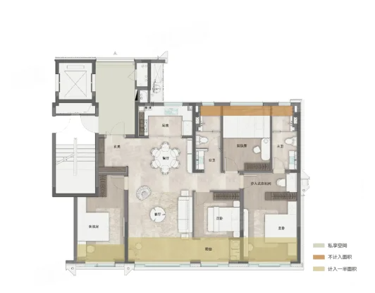  3室2厅2卫 135㎡户型图