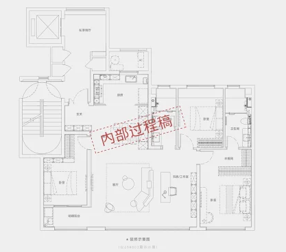  3室2厅2卫 128㎡户型图