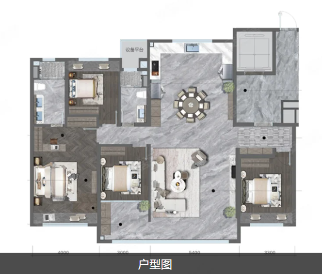 4室2厅2卫 180㎡户型图