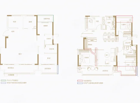  4室2厅2卫 114㎡户型图