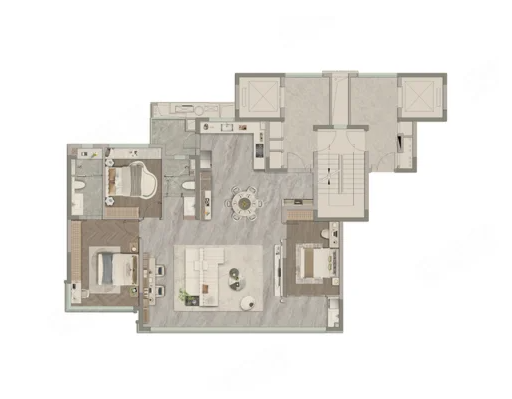  3室2厅2卫 139㎡户型图